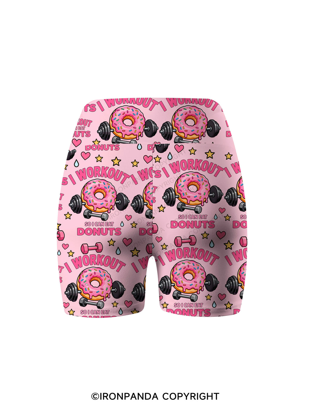 I Workout So I Can Eat Donuts Printed Yoga Cycling Shorts