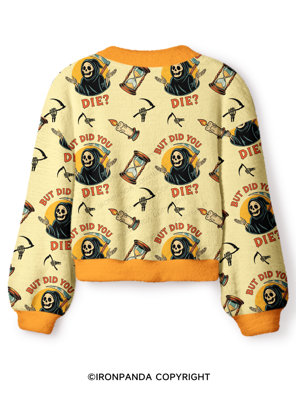 But did you die? Ghost Crop Ugly Cardigan Sweater