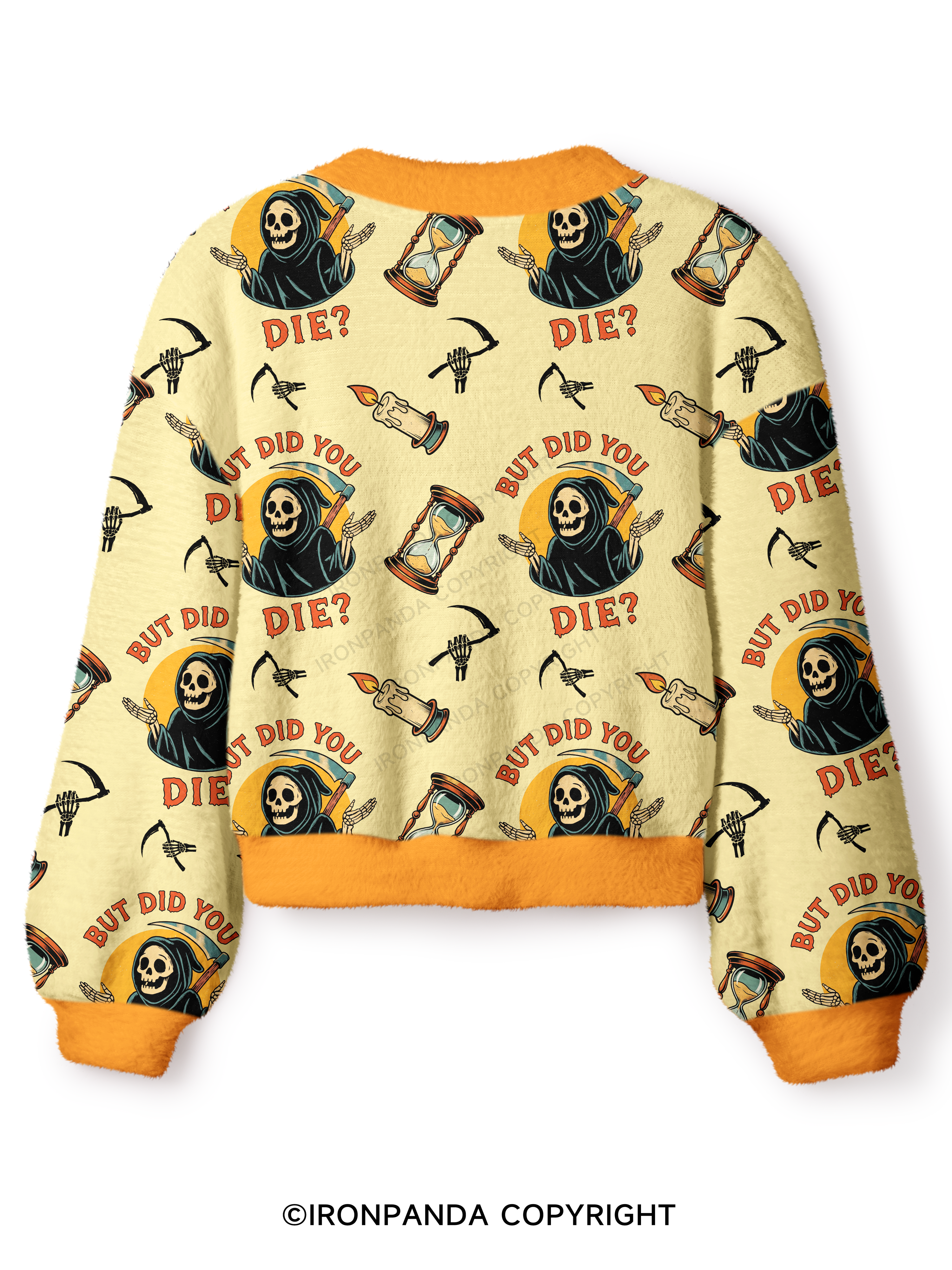 But did you die? Ghost Crop Ugly Cardigan Sweater