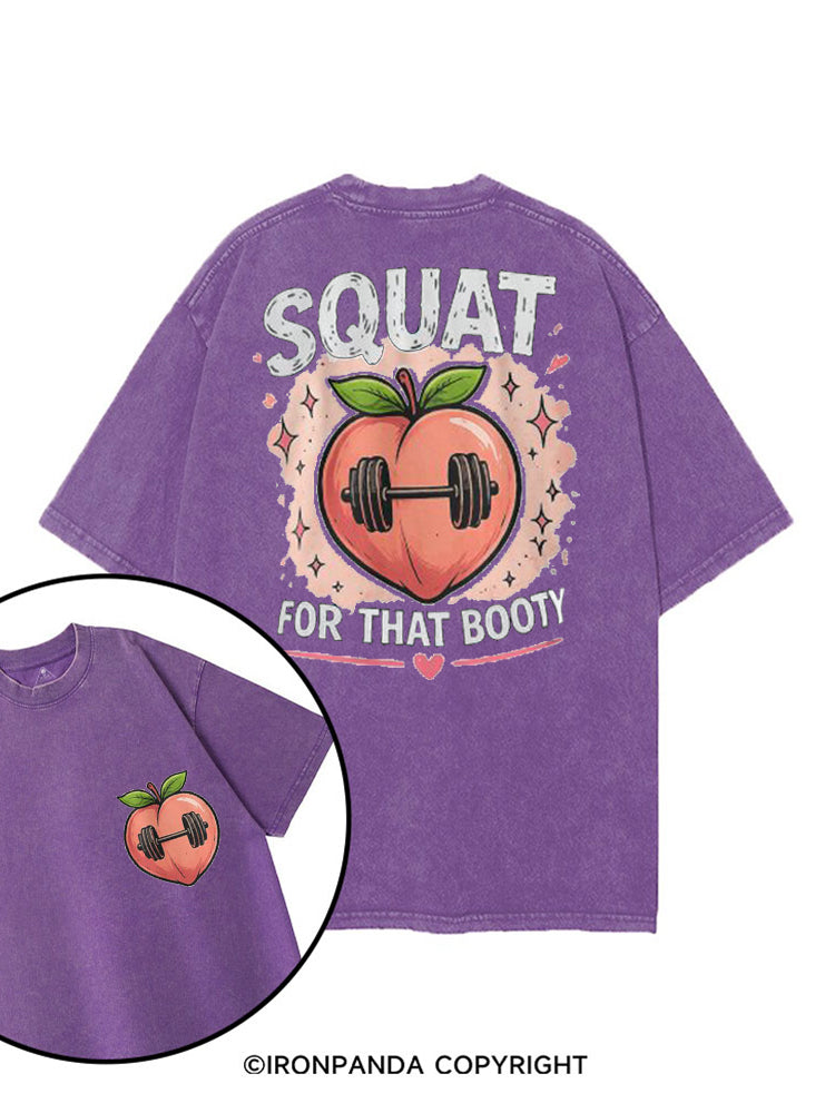 SQUAT FOR THAT BOOTY PEACHY printed Gym Shirt