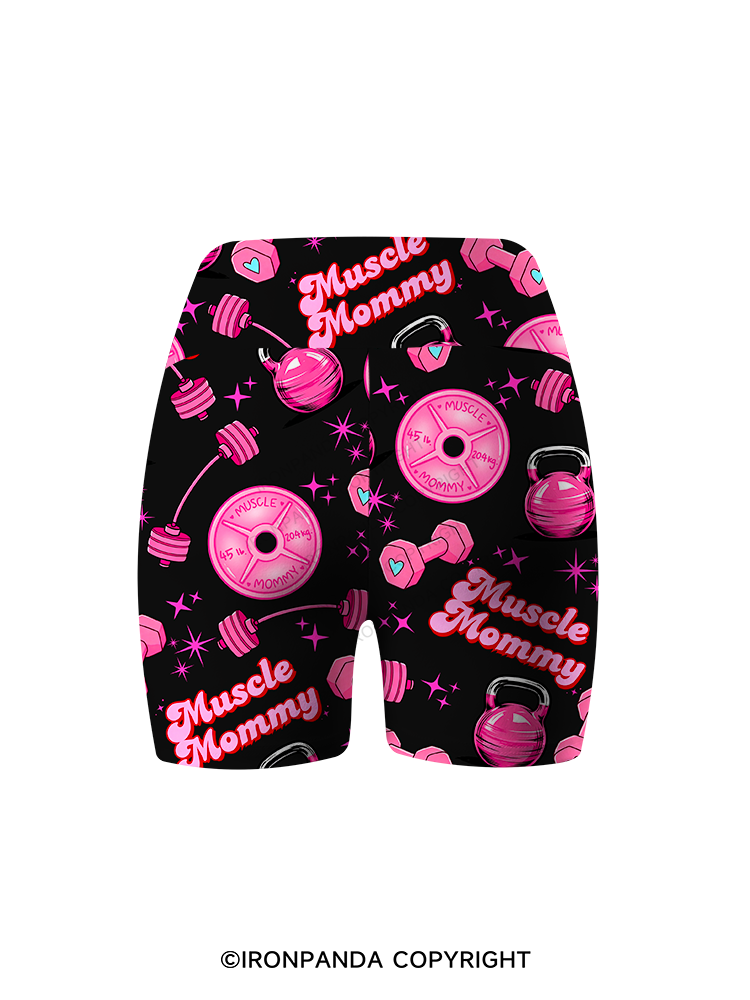 MUSCLE MOMMY Printed Yoga Cycling Shorts