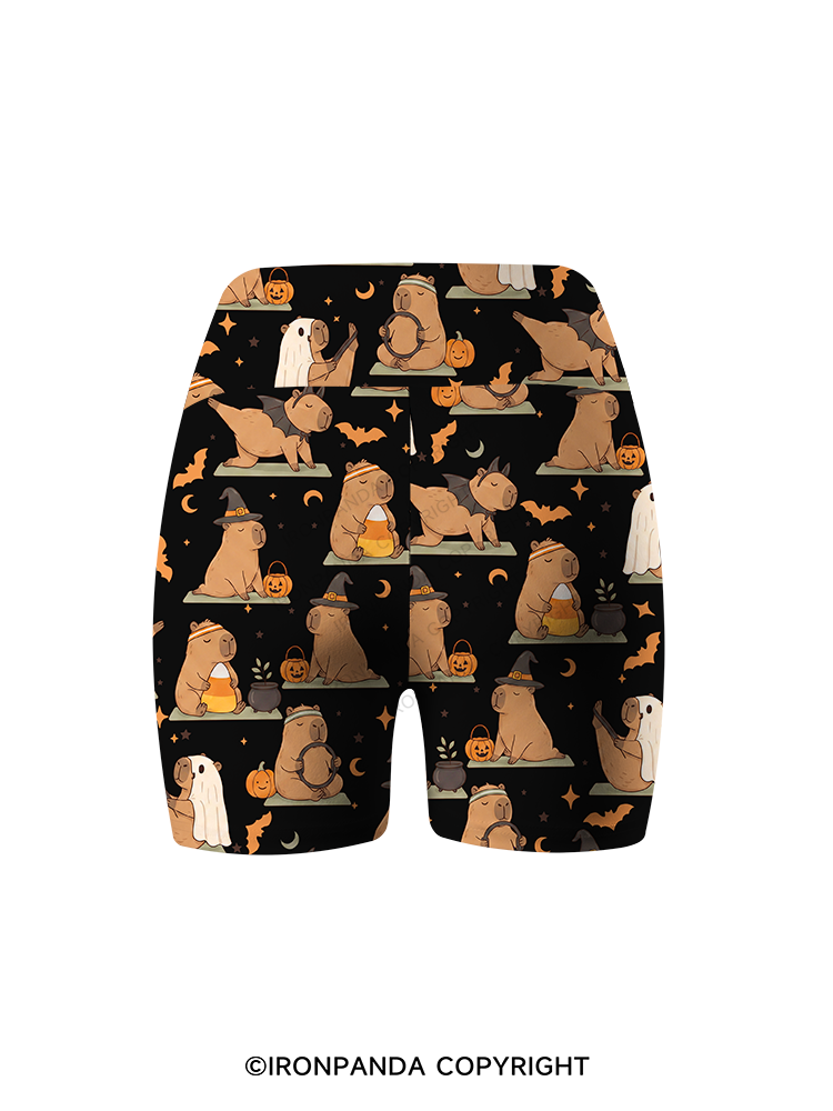 Capybara Pilates Printed Yoga Cycling Shorts