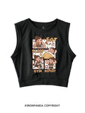 EAT SLEEP GYM REPEAT STRONG AND CUTE SLEEVELESS CROP TOPS