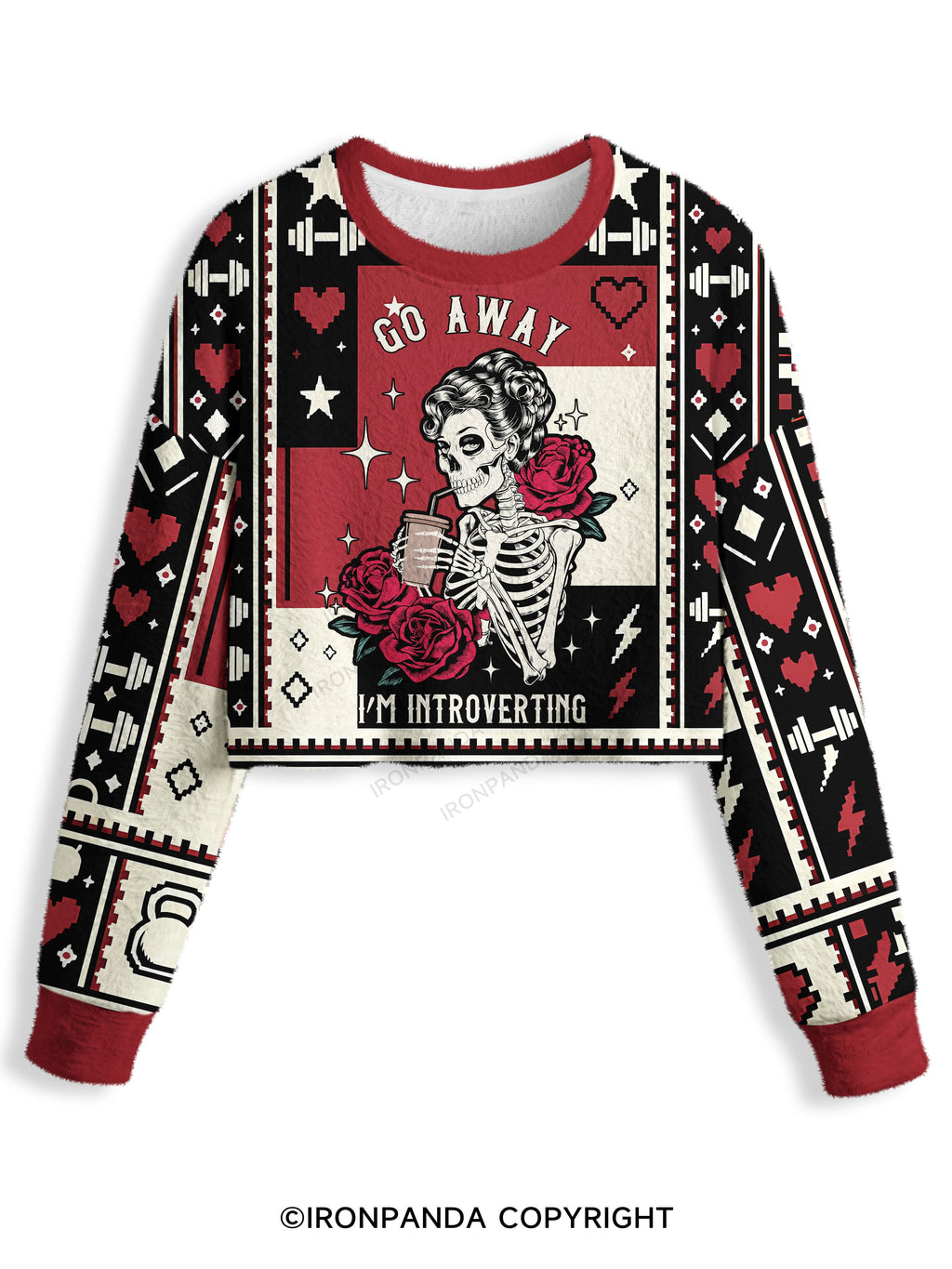 GO AWAY I'M INTROVERTING Crop Ugly Sweater