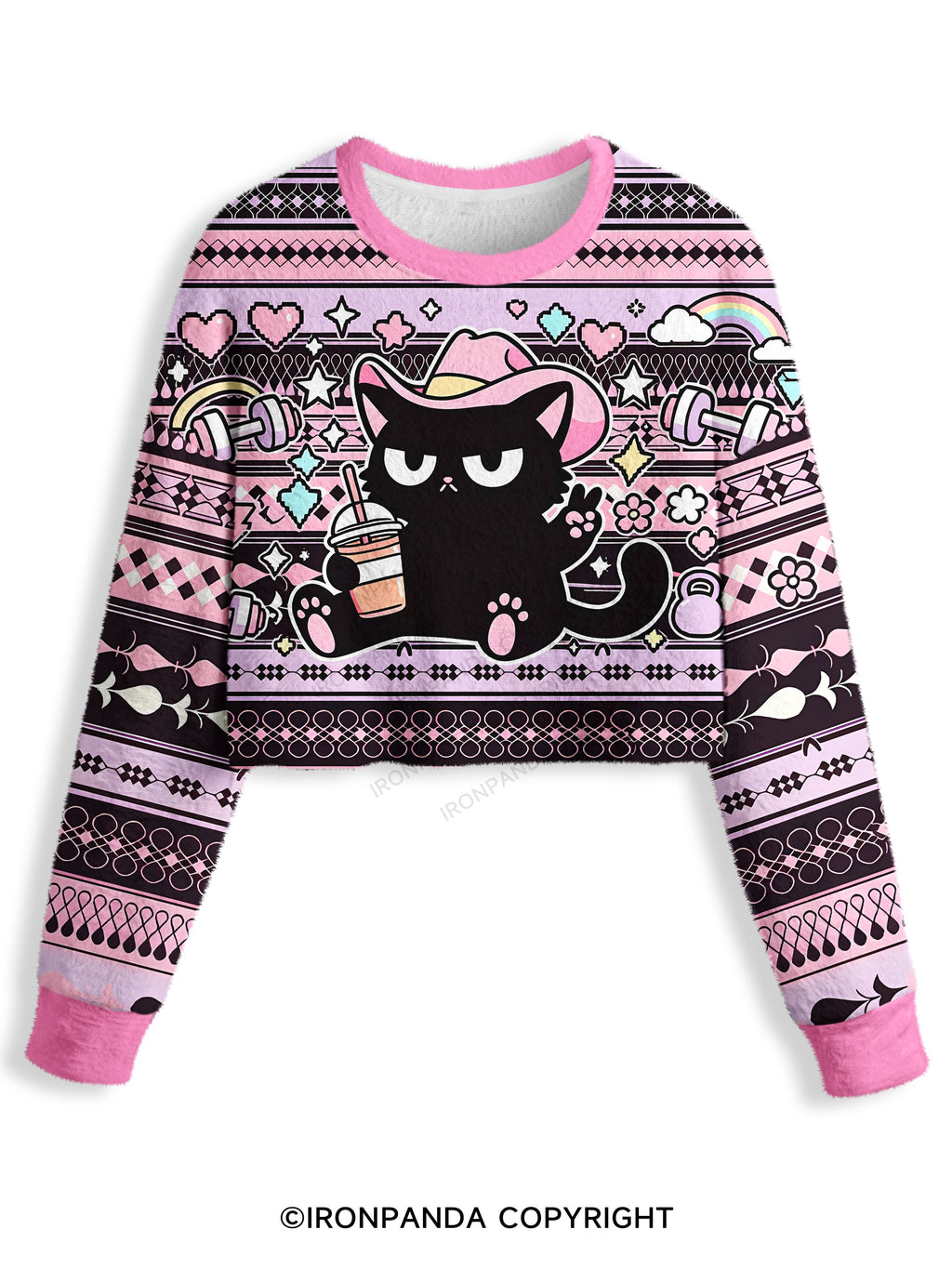 Let's Do This Before My Anxiety Kicks in Cat Crop Ugly Sweater
