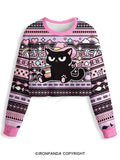 Let's Do This Before My Anxiety Kicks in Cat Crop Ugly Sweater