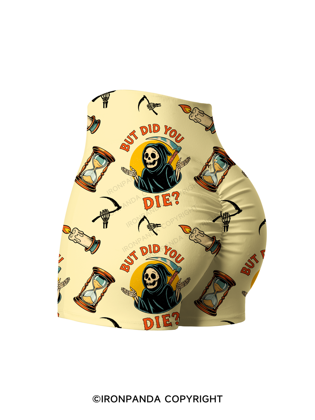 But did you die? Ghost Printed Yoga Shorts