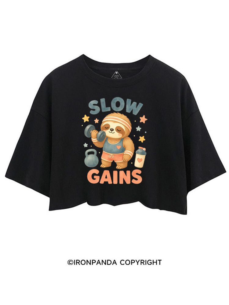 SLOW GAIN SLOTH GAINS CROP TOPS