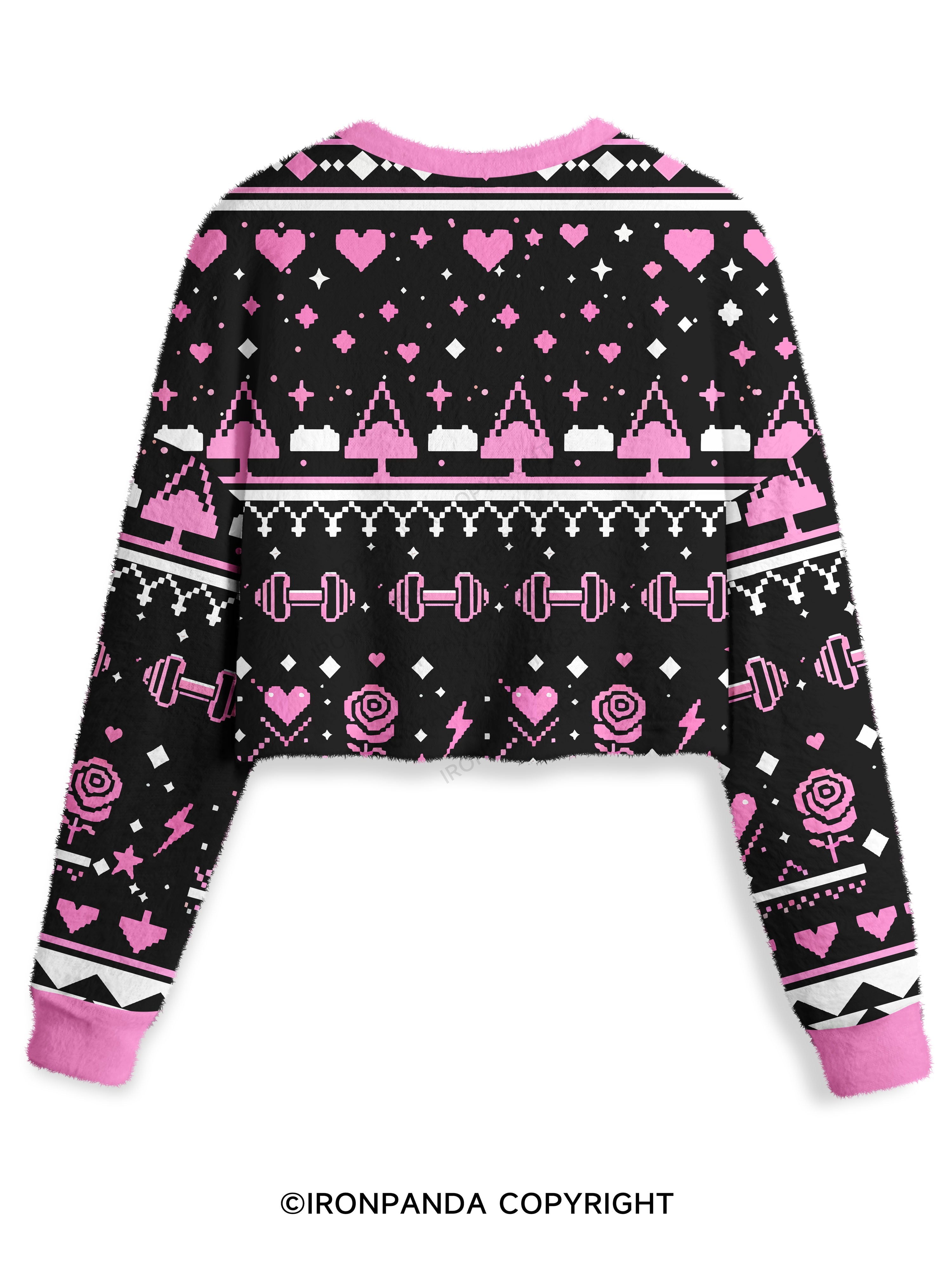 Carbie I Love Carbs Bread Pasta Pizza Crop Ugly Sweater