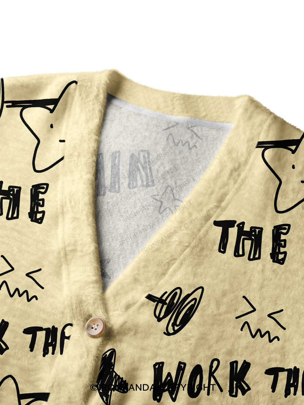 WORK THROUGH THE PAIN Crop Ugly Cardigan Sweater