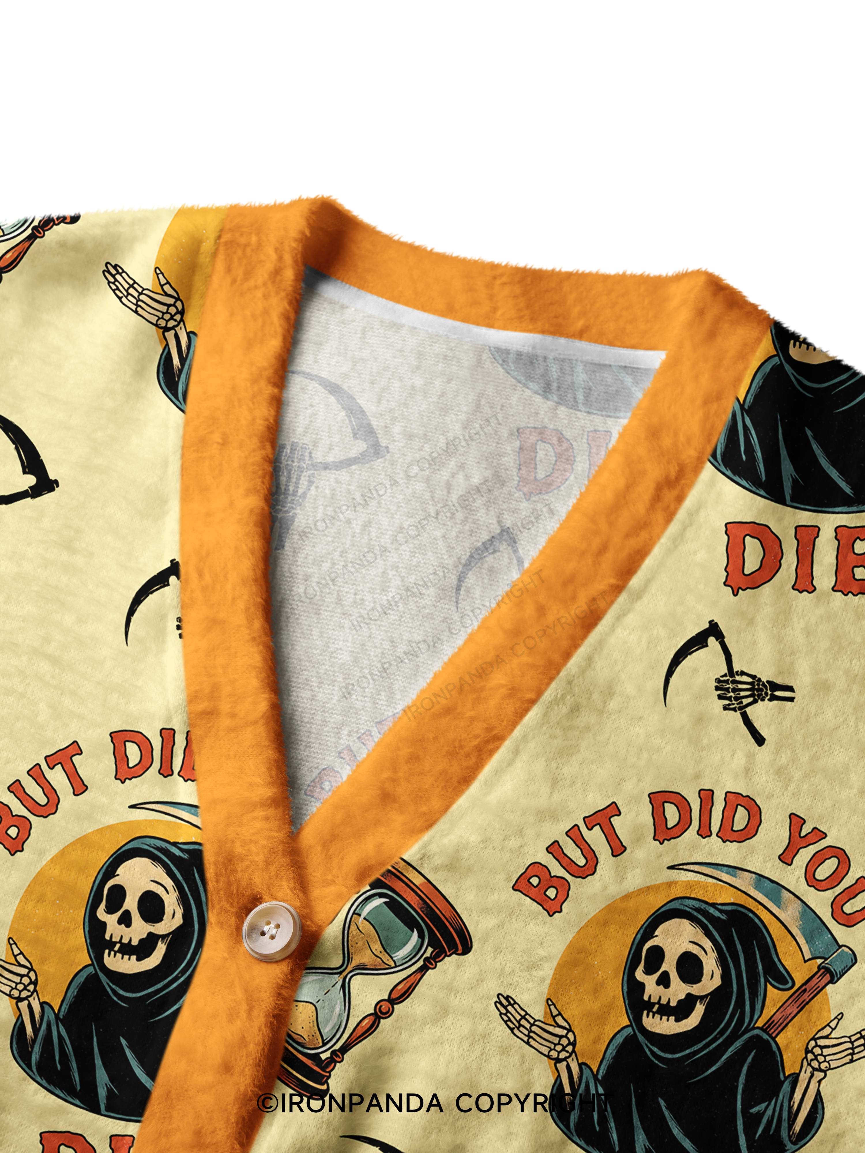 But did you die? Ghost Crop Ugly Cardigan Sweater