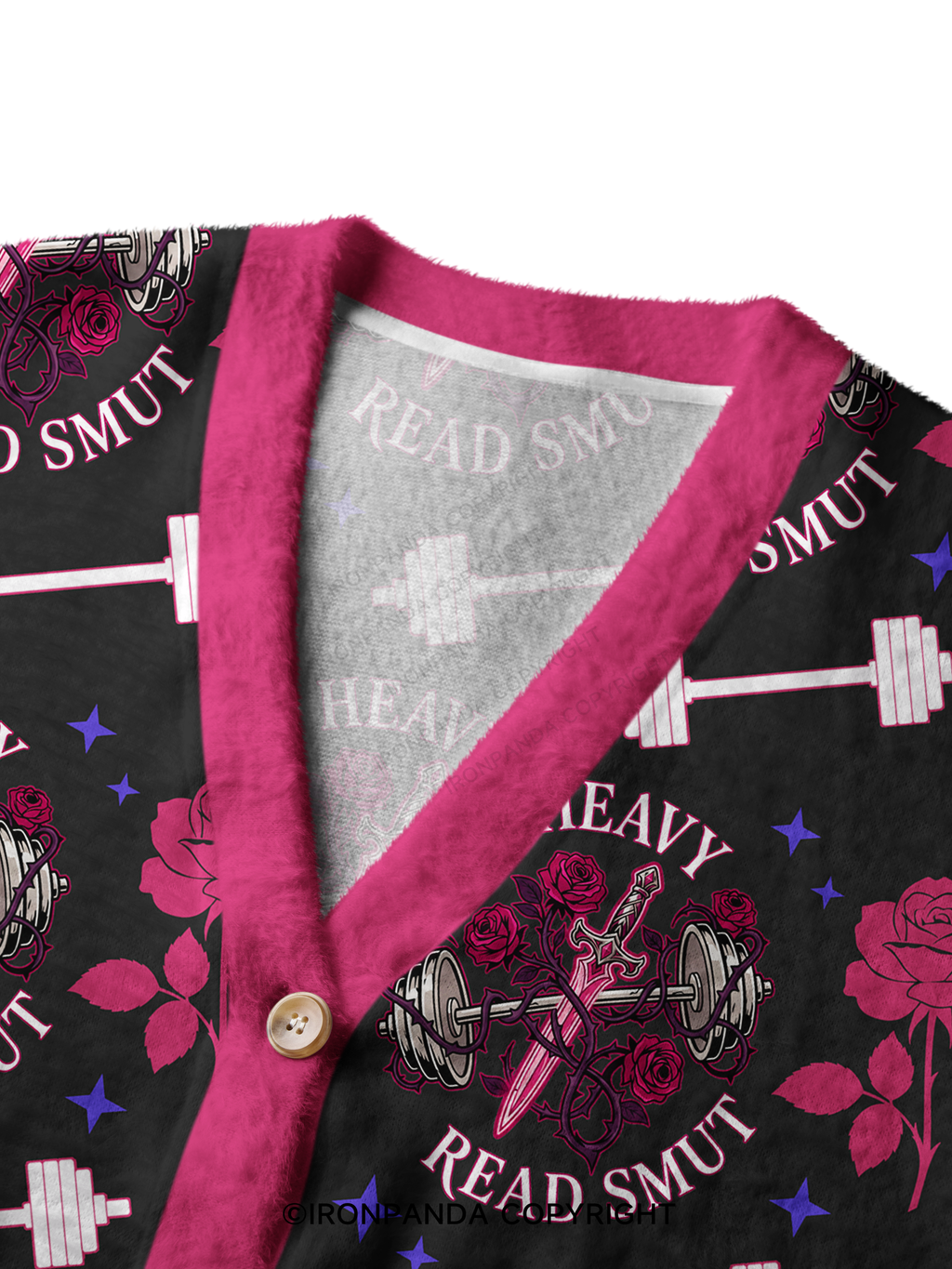 LIFT HEAVY READ SMUT Crop Ugly Cardigan Sweater