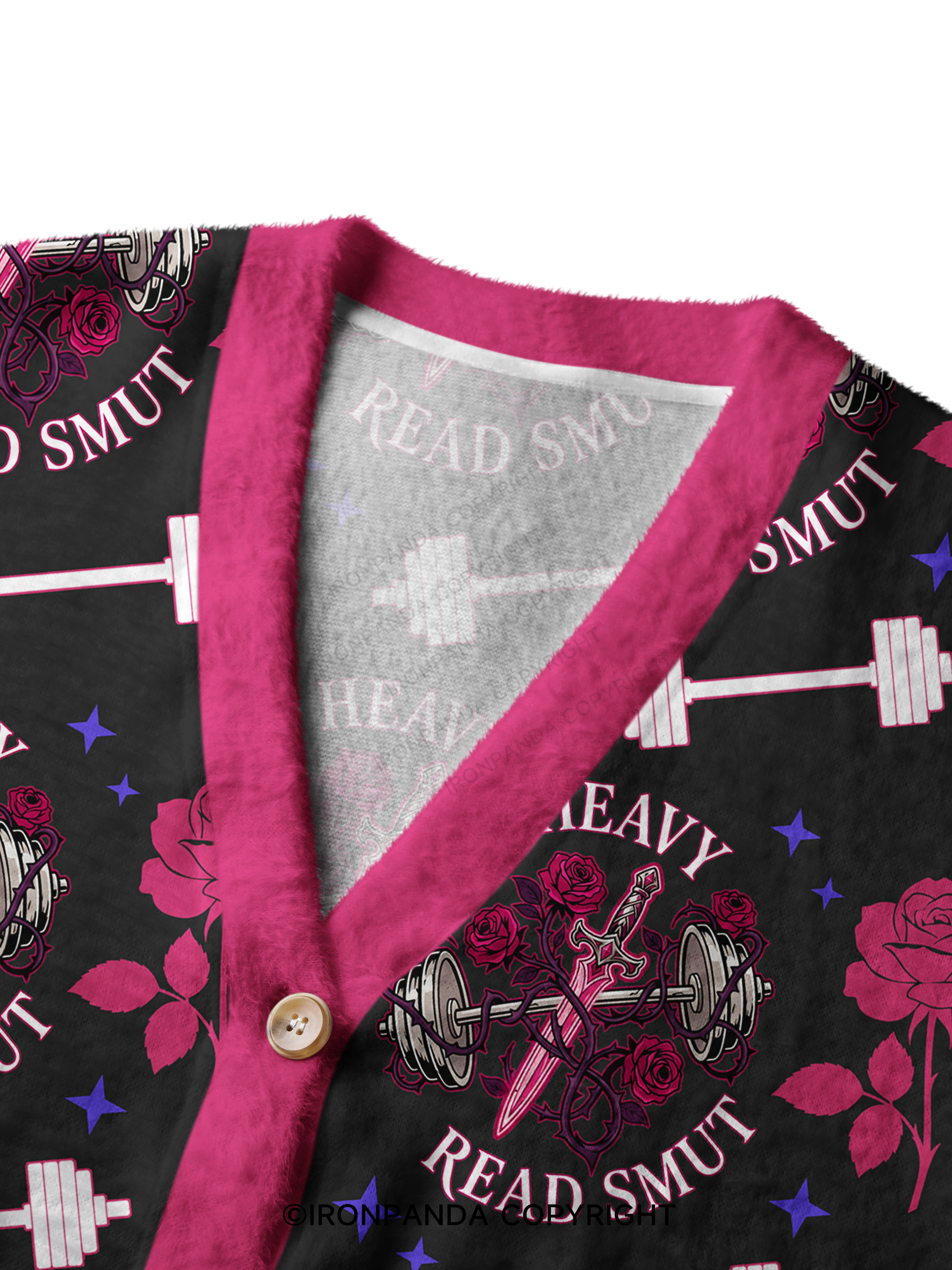LIFT HEAVY READ SMUT Crop Ugly Cardigan Sweater