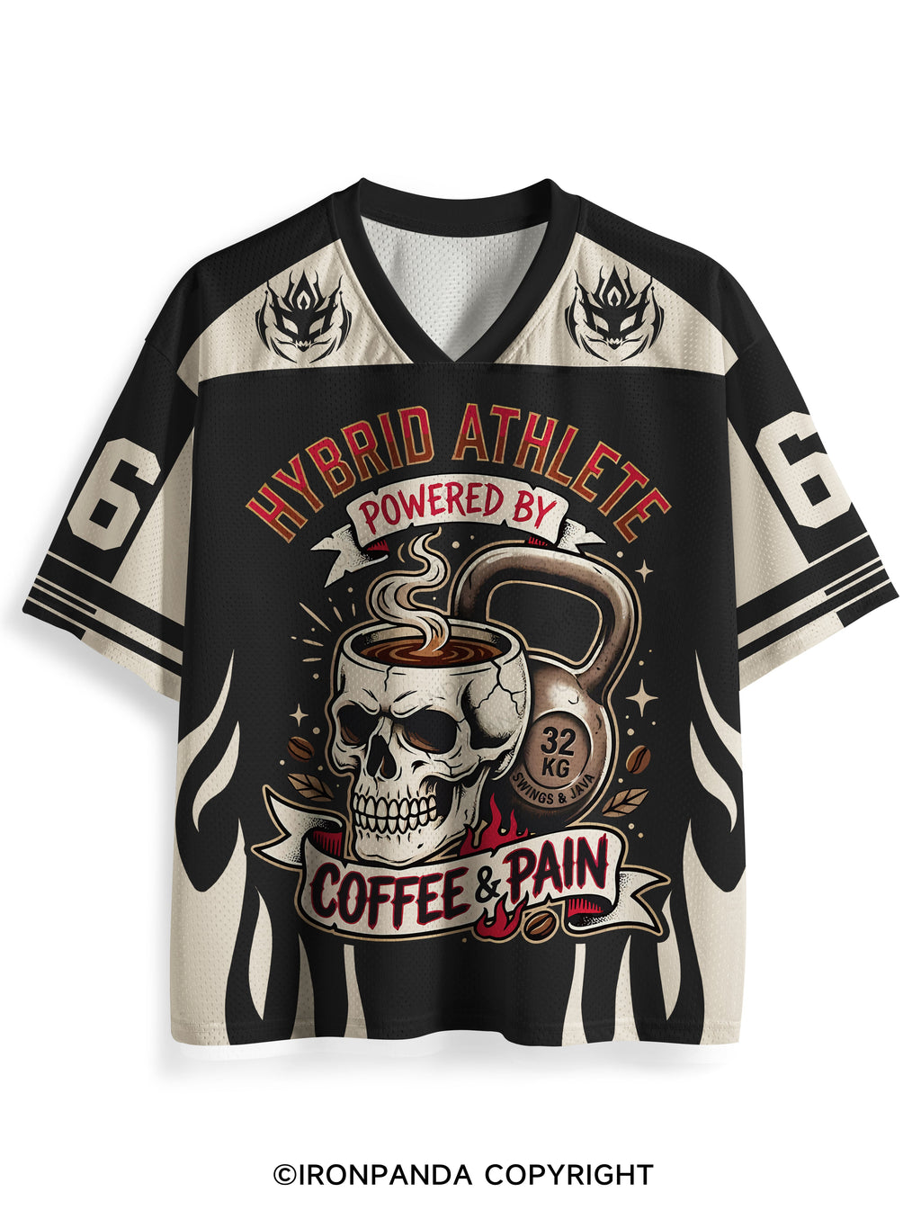 Hybrid Athlete Fitness Skull Kettlebell Workout Mesh Jersey