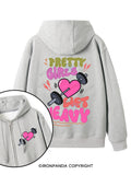 PRETTY GIRLS LIFT HEAVY Double-Sided Printed Fleece Zip Up Hoodie