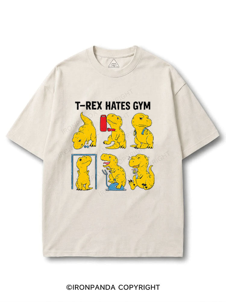 T-Rex Hates Gym Workout Dinosaur COTTON PUMP COVER