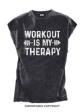 workout is my therapy Cut Off Tank