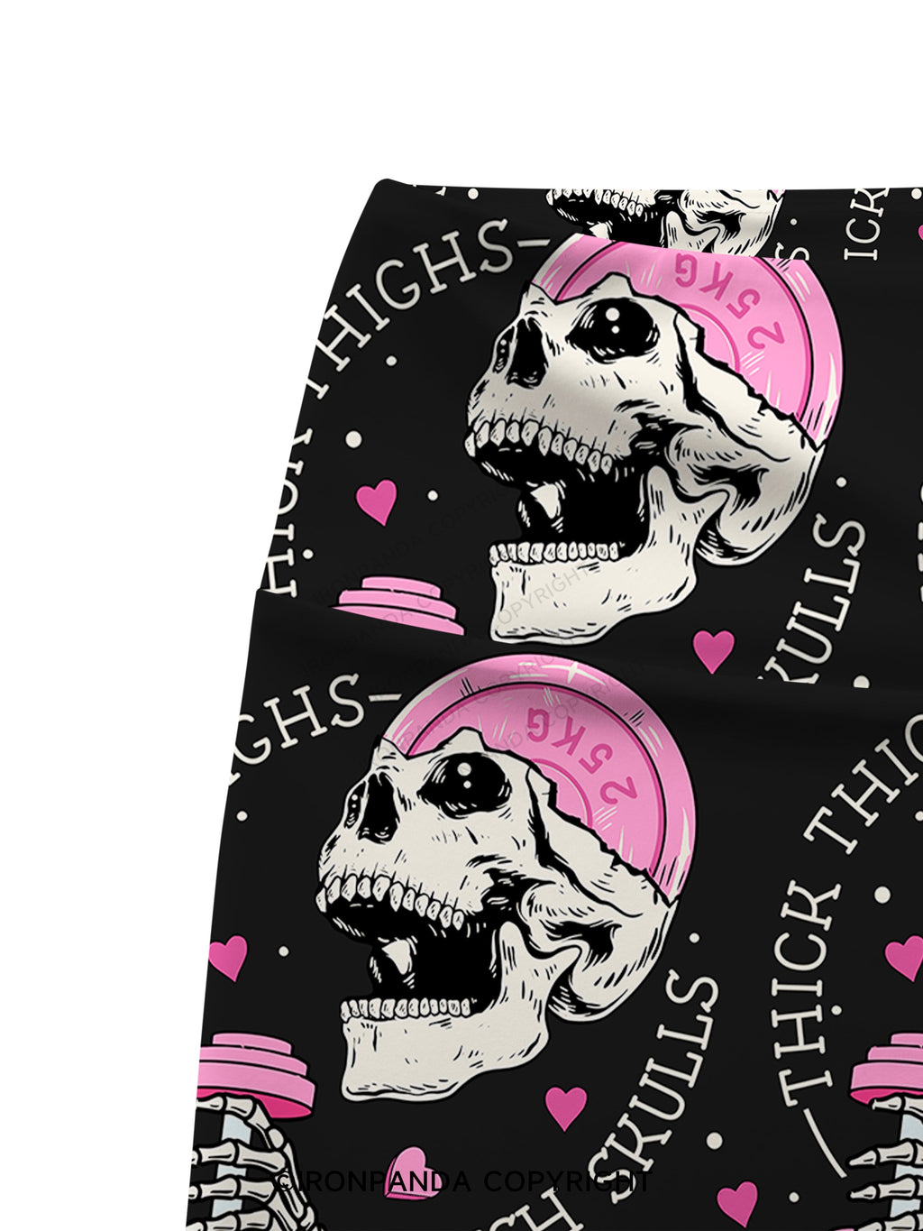 THICK THIGHS CRUSH SKULLS Printed Yoga Cycling Shorts