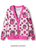 Pink Bow Gym Ugly Cardigan Sweater