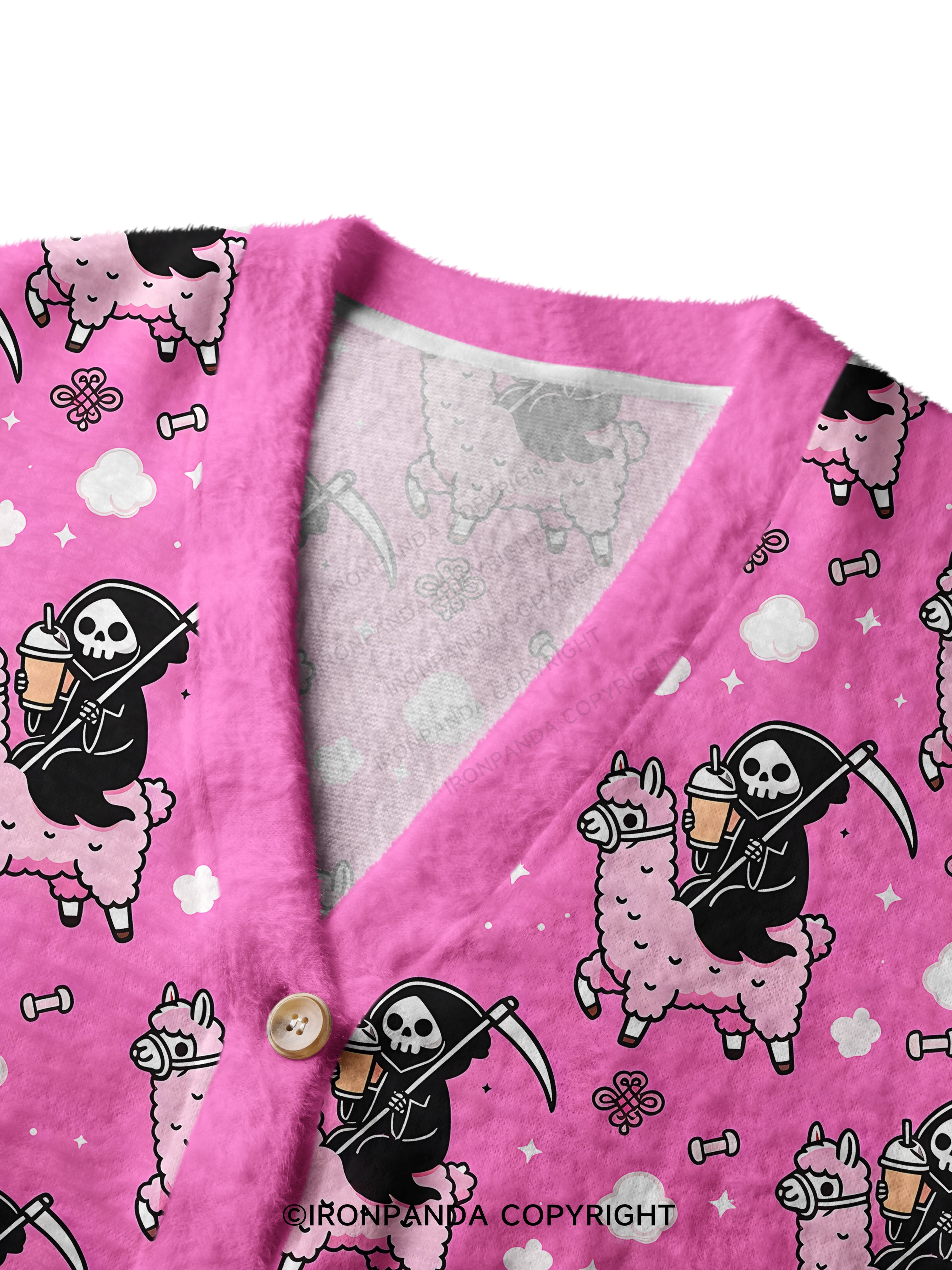 Spooky Cute Alpaca Gym Ugly Cardigan Sweater