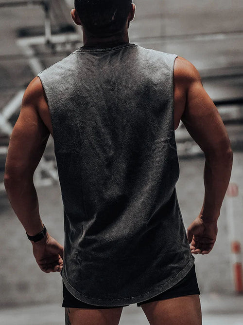 Alpha Wolf Dumbbell Scoop Bottom Cotton Tank