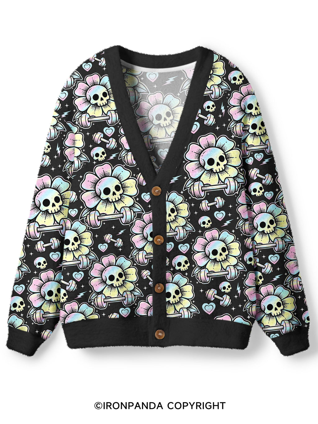 IF I DIE I DIE SKELETON Ugly Cardigan Sweater