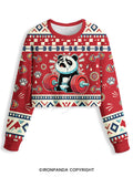 don't fart panda Crop Ugly Sweater