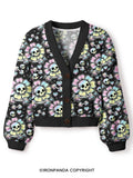 IF I DIE I DIE SKELETON Crop Ugly Cardigan Sweater