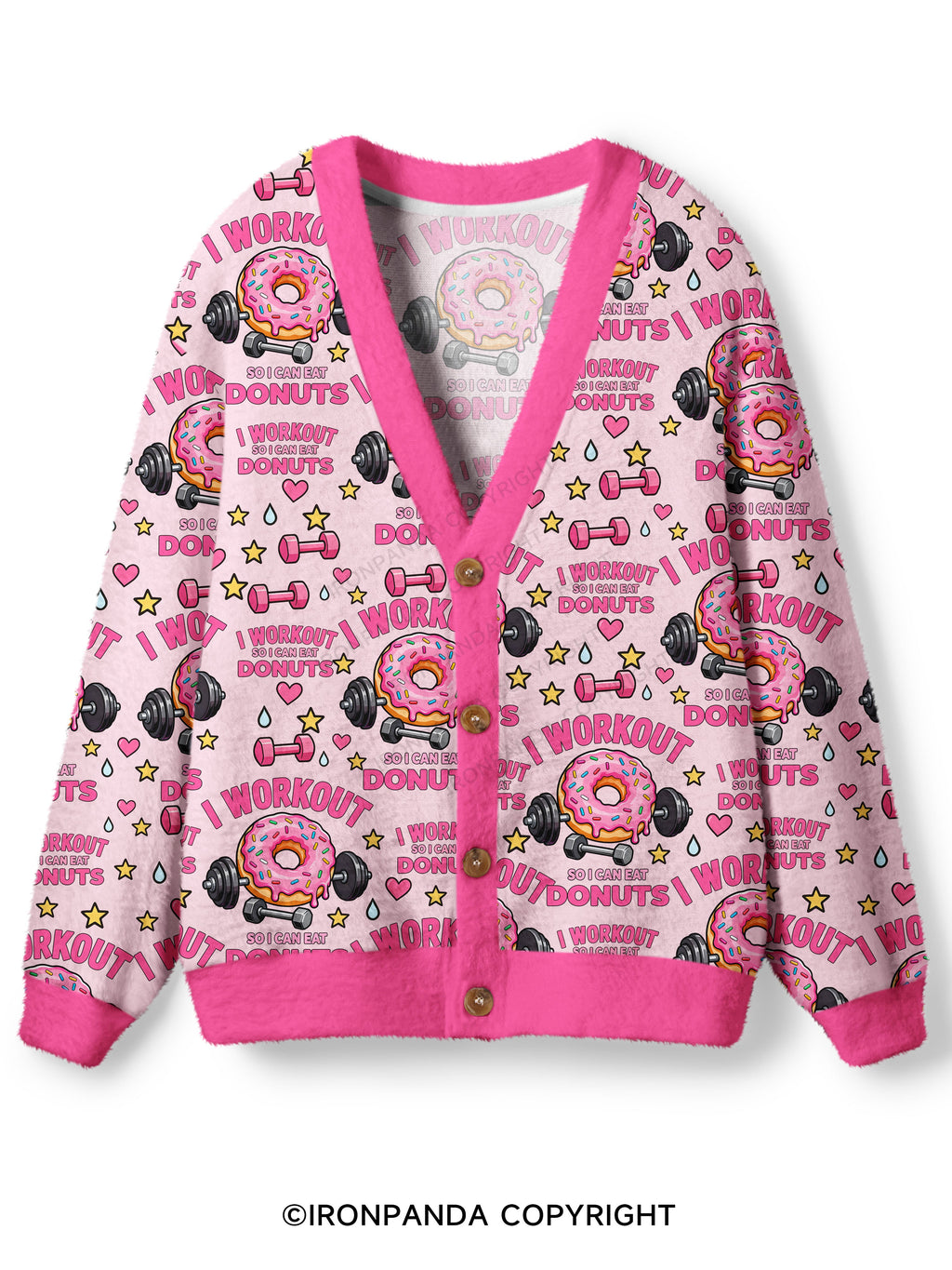 I Workout So I Can Eat Donuts Ugly Cardigan Sweater