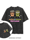 COFFEE & MATCHA GYM LOVER printed Gym Shirt