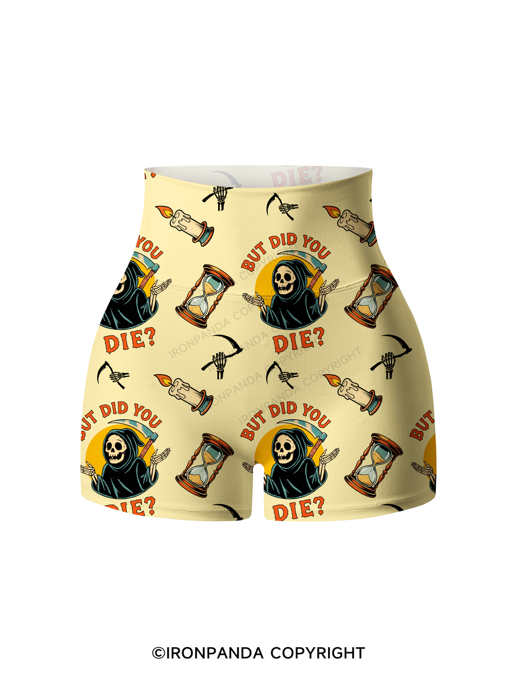 But did you die? Ghost Printed Yoga Shorts