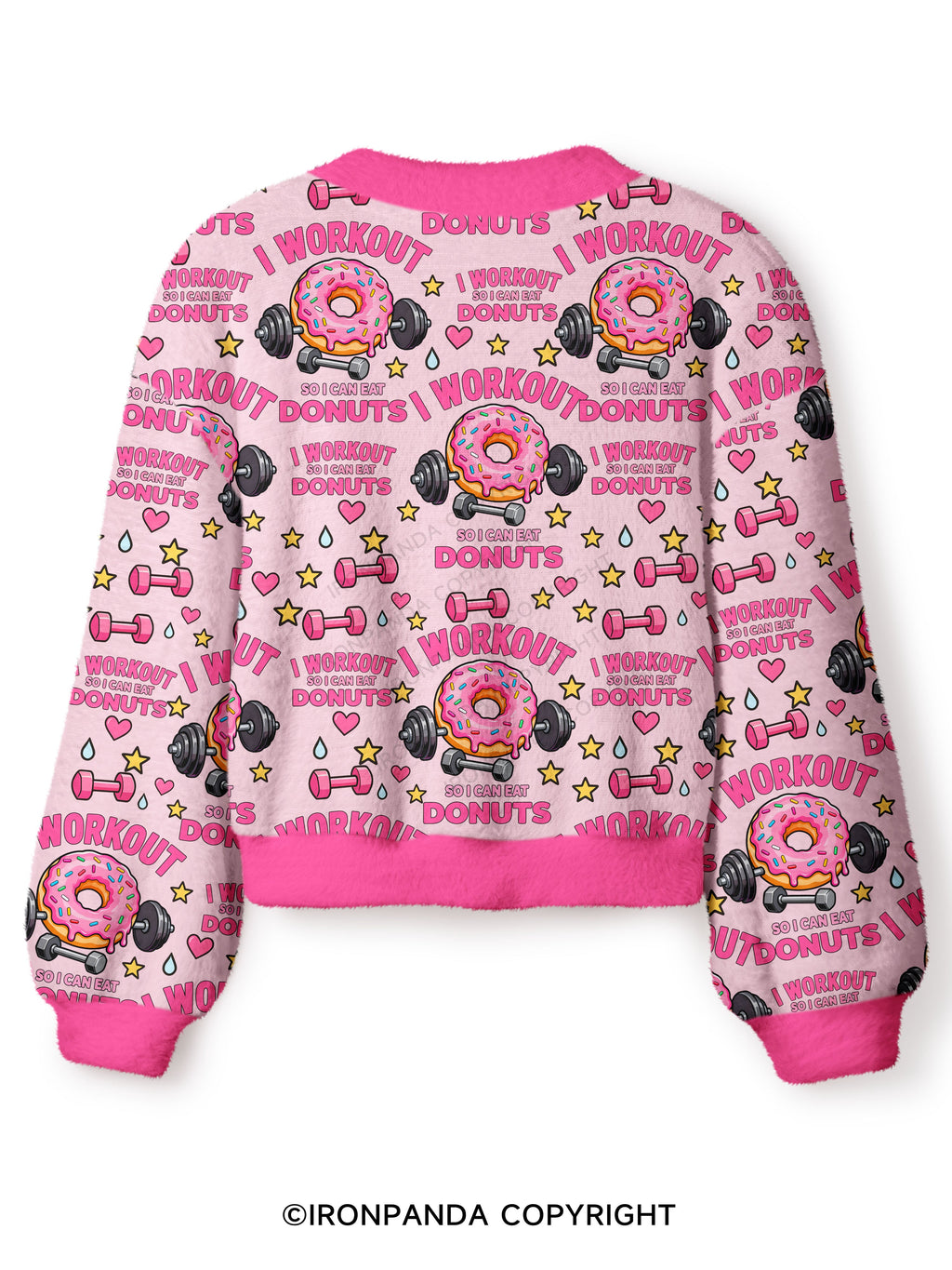 I Workout So I Can Eat Donuts Crop Ugly Cardigan Sweater