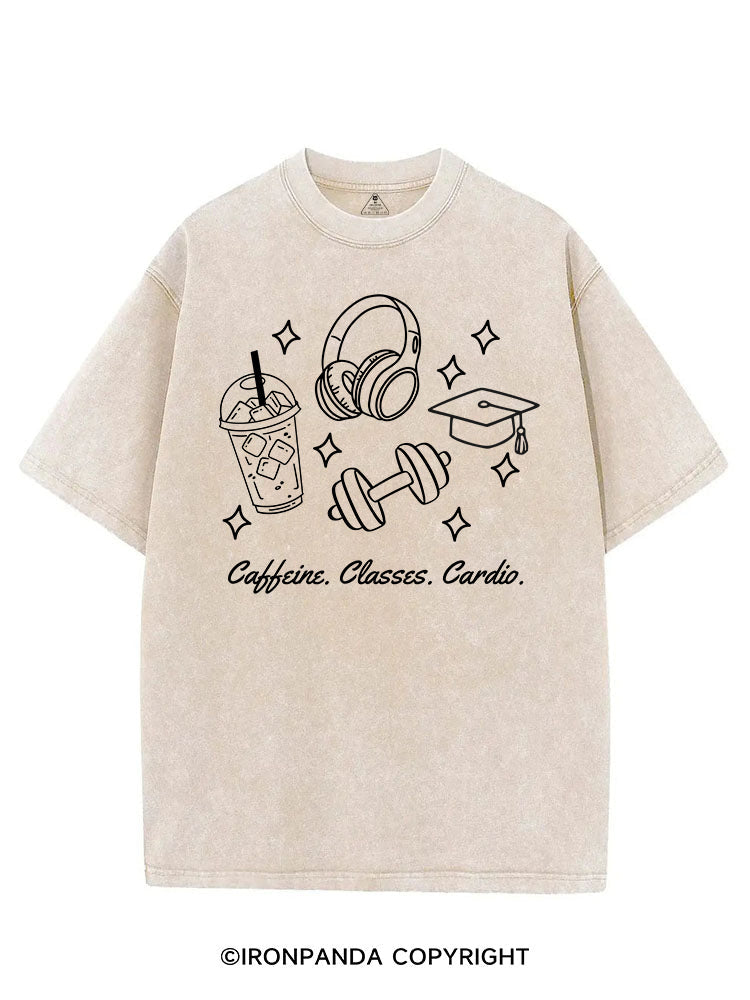 CAFFEINE. CLASSES. CARDIO VINTAGE GYM SHIRT