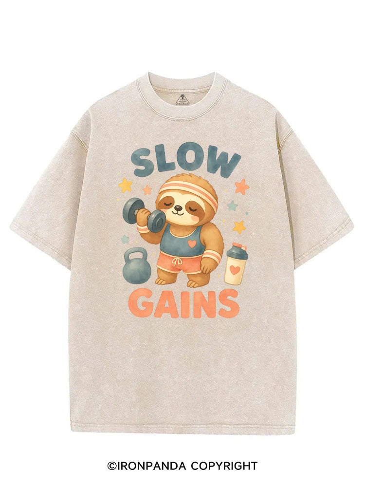 SLOW GAIN SLOTH GAINS VINTAGE GYM SHIRT