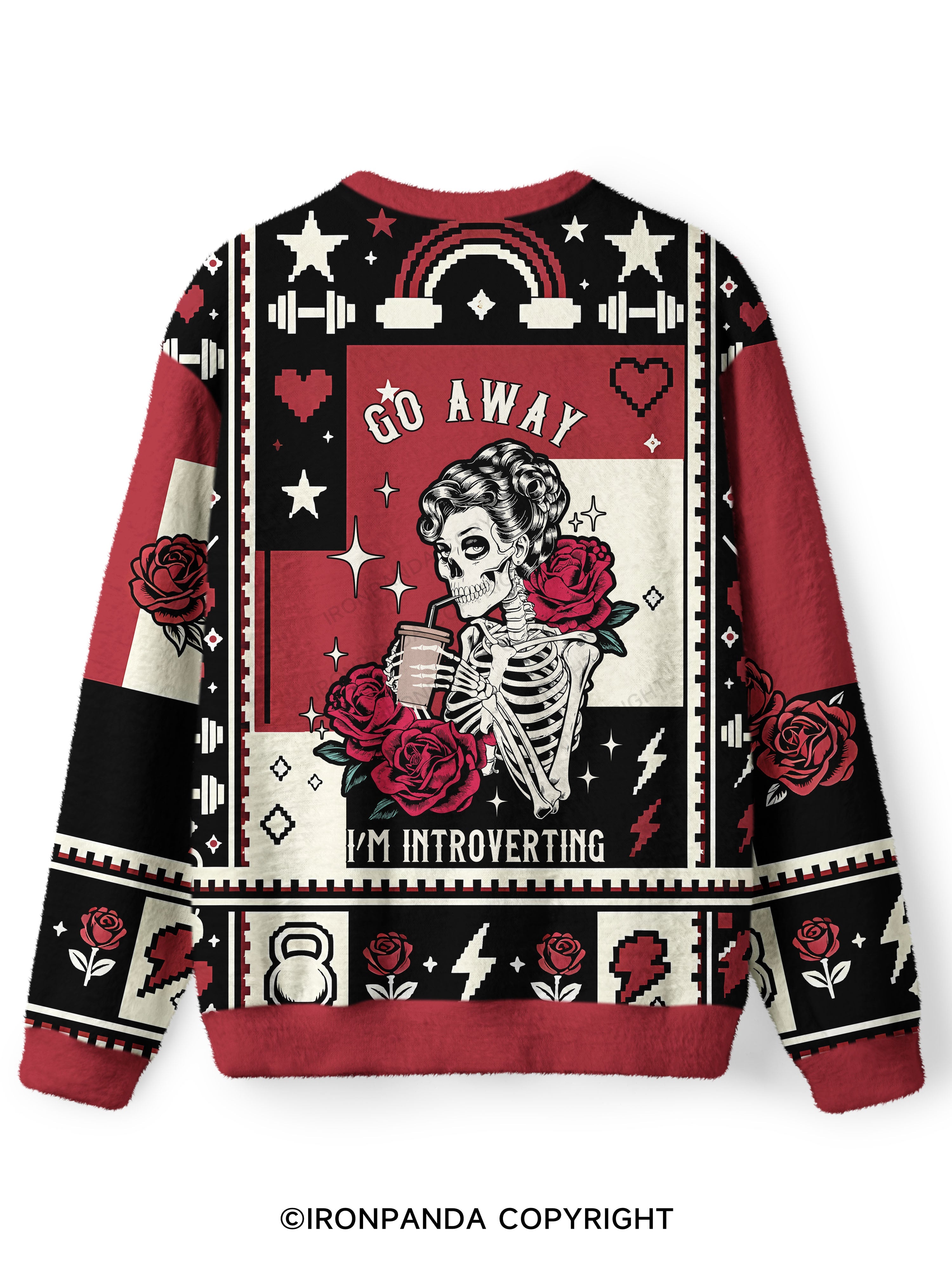 GO AWAY I'M INTROVERTING Ugly Fuzzy Fleece Sweater