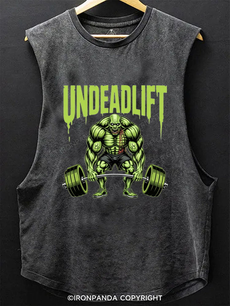 Undeadlift Funny Halloween Zombie Workout Scoop Bottom Cotton Tank