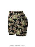 Floral Dumbbell Printed Yoga Cycling Shorts