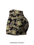 Floral Dumbbell Printed Yoga Shorts