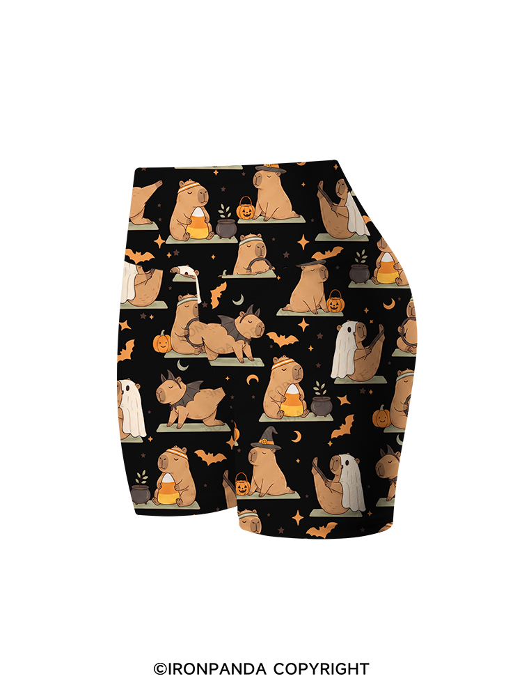 Capybara Pilates Printed Yoga Cycling Shorts