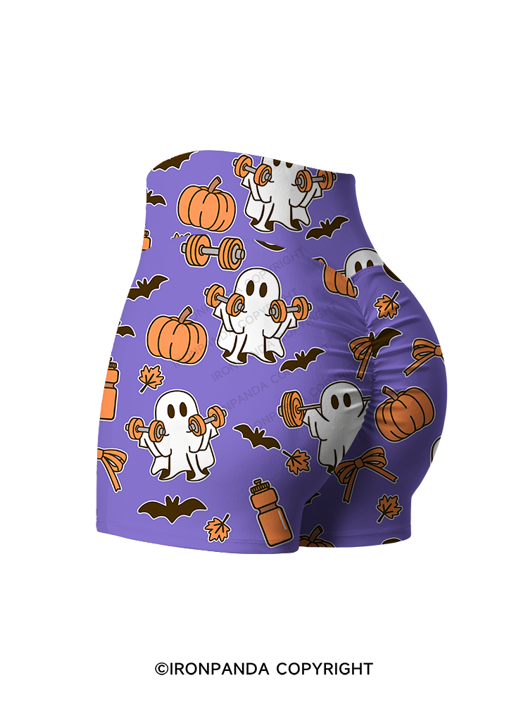 GHOST POWER TRAINING CAMP Printed Yoga Shorts
