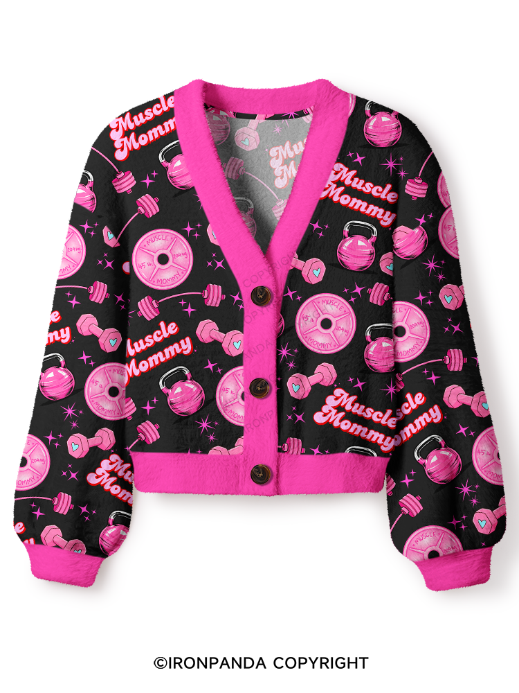 MUSCLE MOMMY Crop Ugly Cardigan Sweater