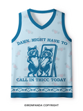 DAMN, MIGHT HAVE TO CALL IN THICC TODAY RACCOON Mesh Tank Top