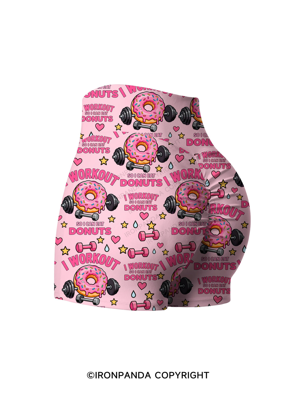 I Workout So I Can Eat Donuts Printed Yoga Shorts