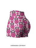 DONUT BARBELL Printed Yoga Shorts