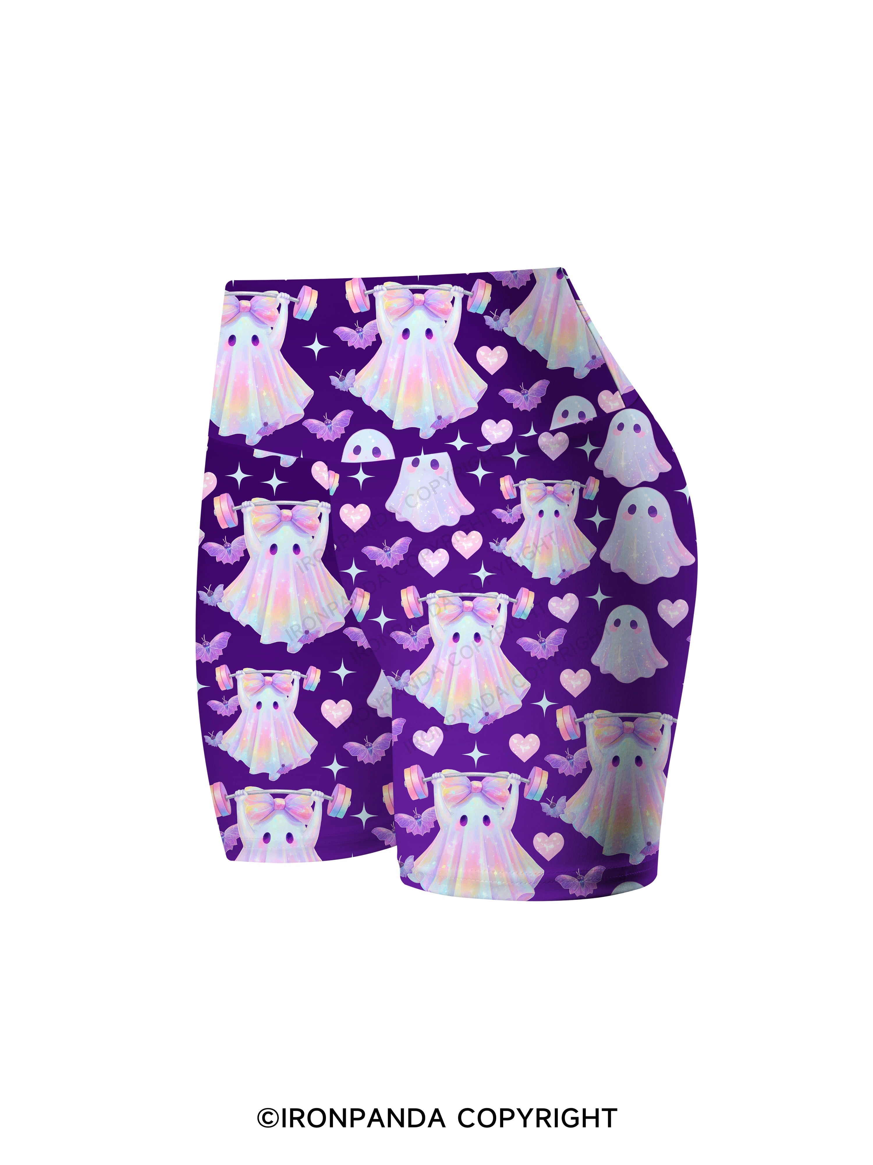 Working On My Booty ghost Printed Yoga Cycling Shorts