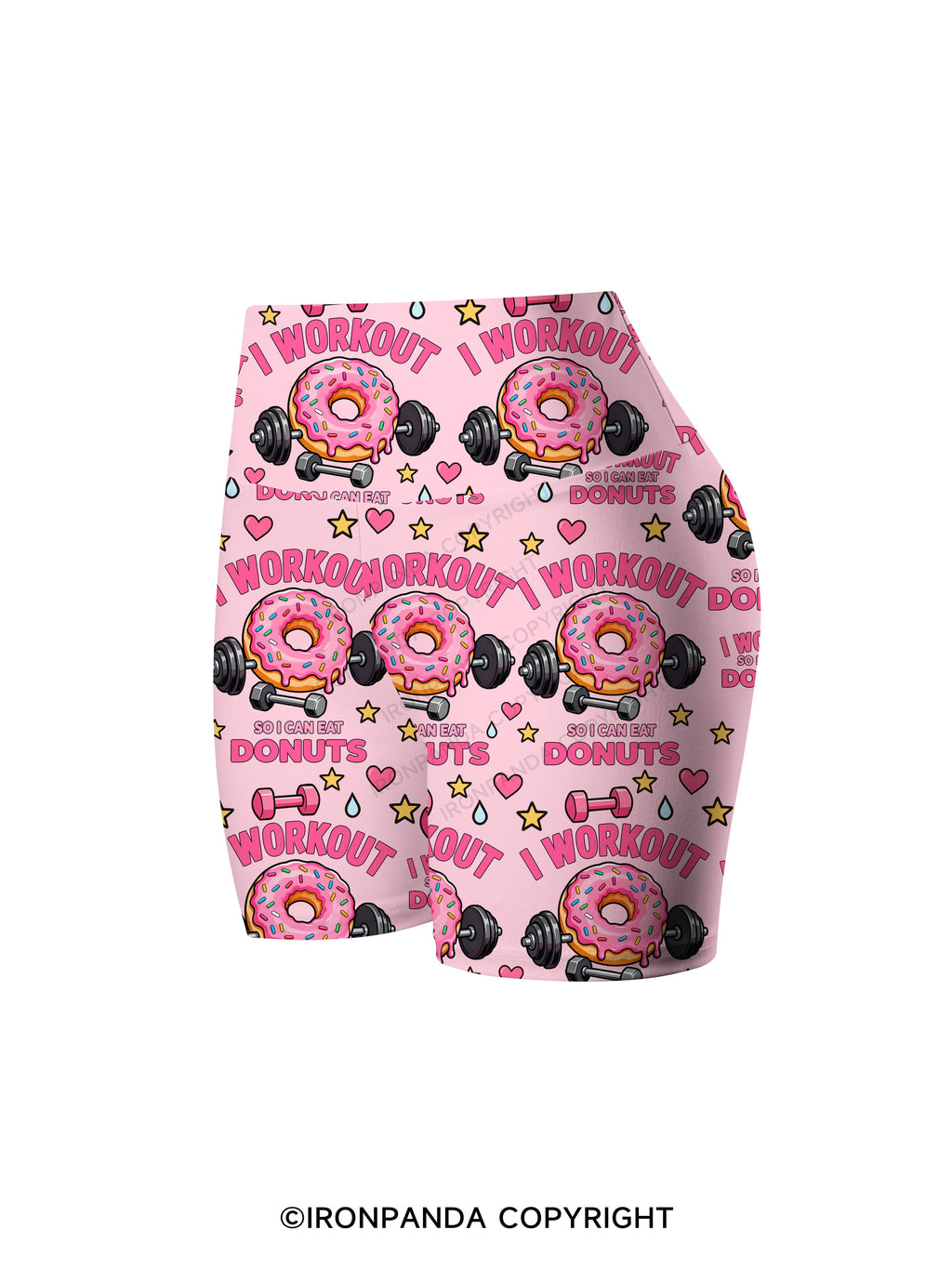 I Workout So I Can Eat Donuts Printed Yoga Cycling Shorts
