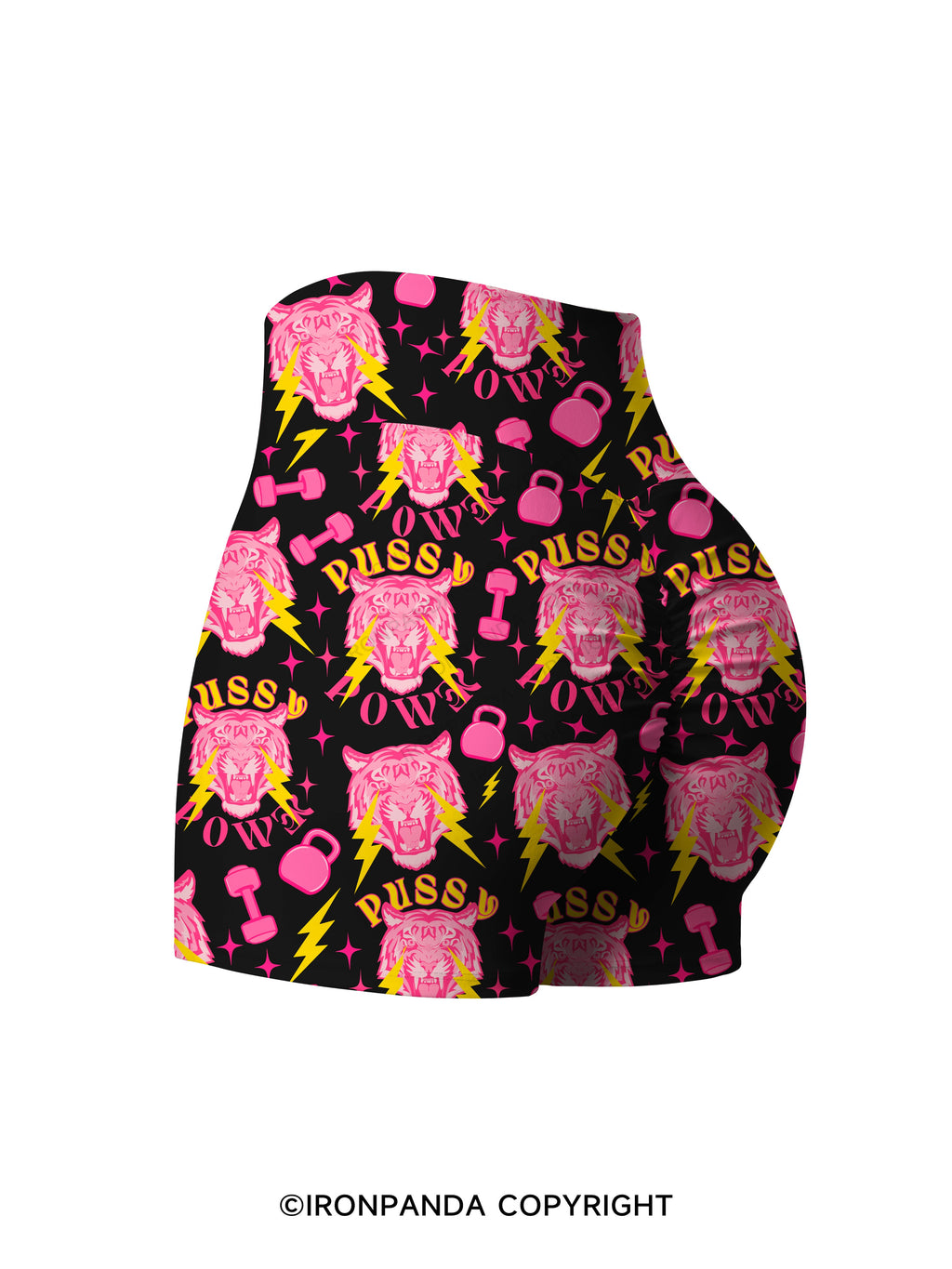 pussy power tiger Printed Yoga Shorts
