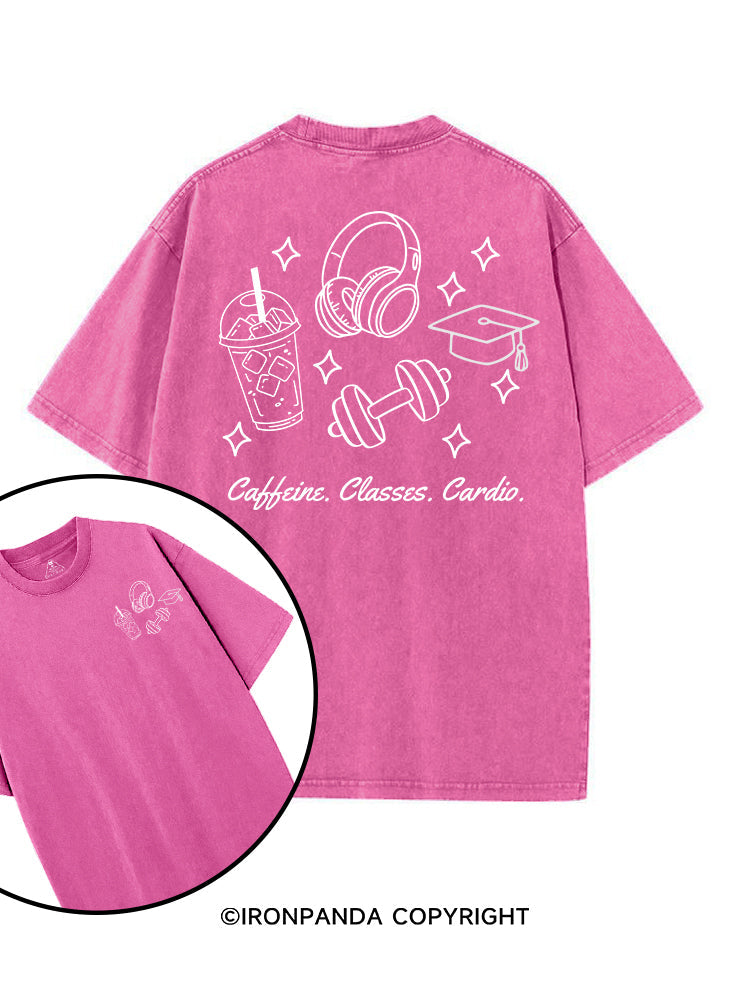 CAFFEINE. CLASSES. CARDIO printed Gym Shirt
