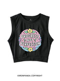 PROGRESS NOT PERFECTION SLEEVELESS CROP TOPS