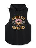 Kinda Fit Sorta Fat Donut Powerlifting Hooded Tank